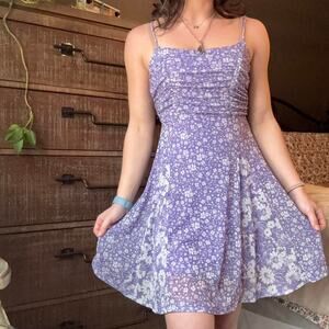 Lilac floral spring mini dress size small